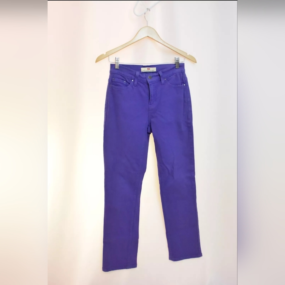 NWOT Levi's 512 Straight Perfectly Shaping Purple Boot Cut Jeans Stretch Size 28